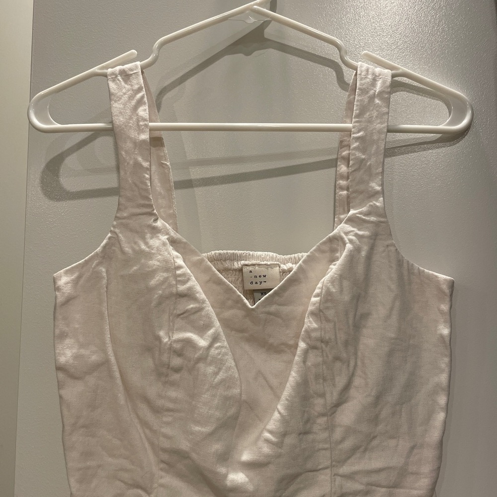 A New Day Cream Fitted Bustier Tank Top